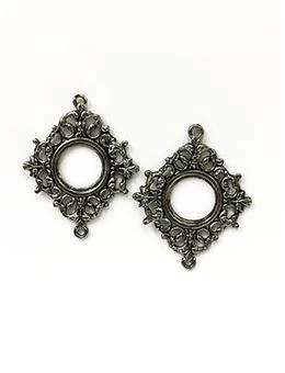 Rue Romantique Small Diamond Filigree Silver Open Bezel, 2 Pc. 4 Rue Romantique Small Diamond Filigree Silver Open Bezel, 2 Pc. - Image 2