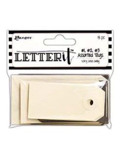 Letter It™ Ivory & Grey Assorted Tags, 18pc