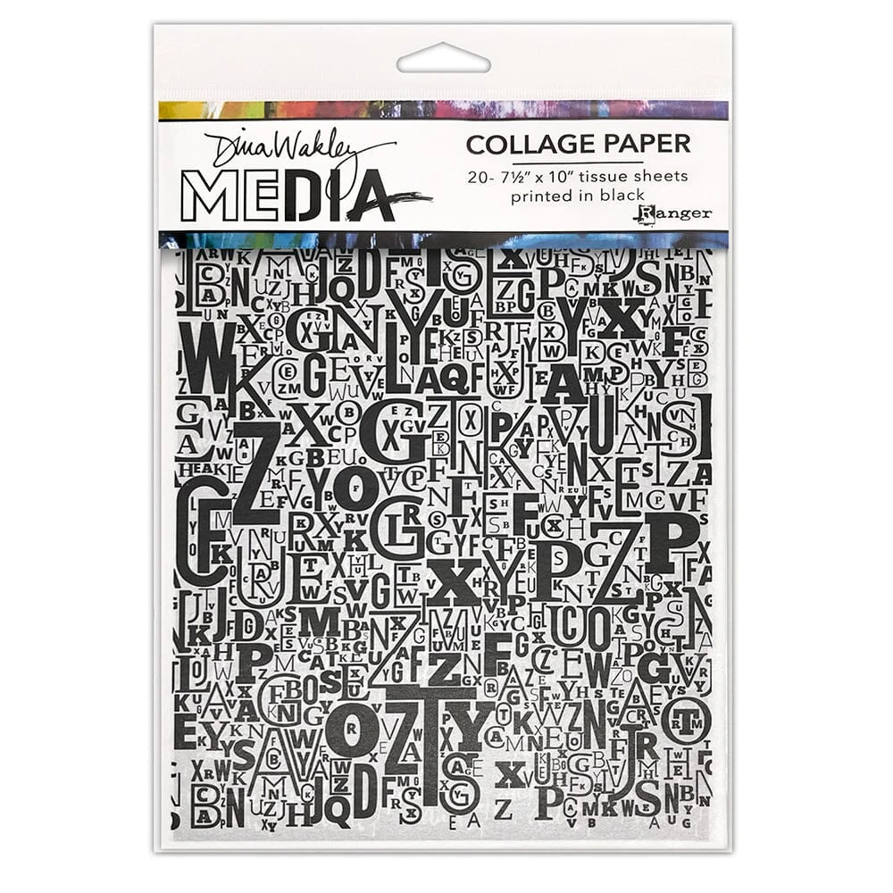 Dina Wakley Media Collage Paper - Jumbled Letters 3 Dina Wakley Media Collage Paper - Jumbled Letters
