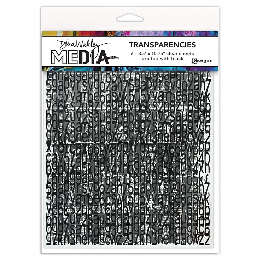 Dina Wakley Media Transparencies - Typography Set 2 3 Dina Wakley Media Transparencies - Typography Set 2