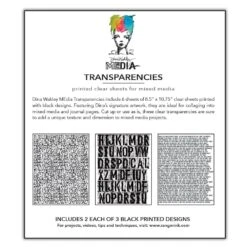Dina Wakley Media Transparencies - Typography Set 2 7 Dina Wakley Media Transparencies - Typography Set 2 -RANGER ART SUPPLIES MDA82668 DWM Transparencies TypographySet2 02 336967a0 f716 4b36 bdbc 9d17247505cb