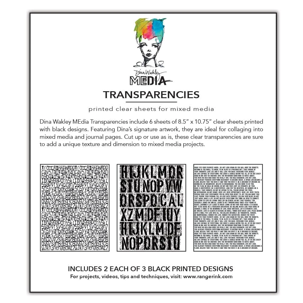 Dina Wakley Media Transparencies - Typography Set 2 5 Dina Wakley Media Transparencies - Typography Set 2 - Image 3