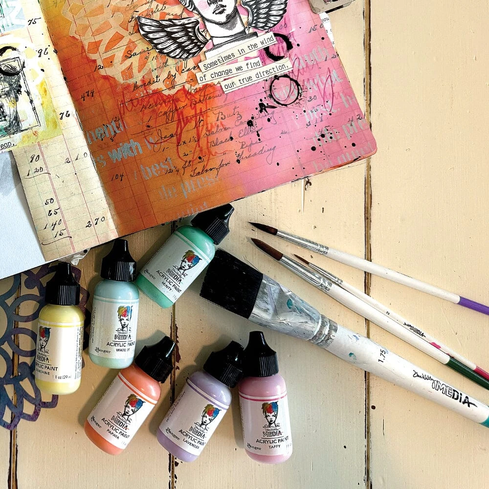 Dina Wakley MEdia Soft Bristle Brush Set 3pk 4 Dina Wakley MEdia Soft Bristle Brush Set 3pk - Image 2