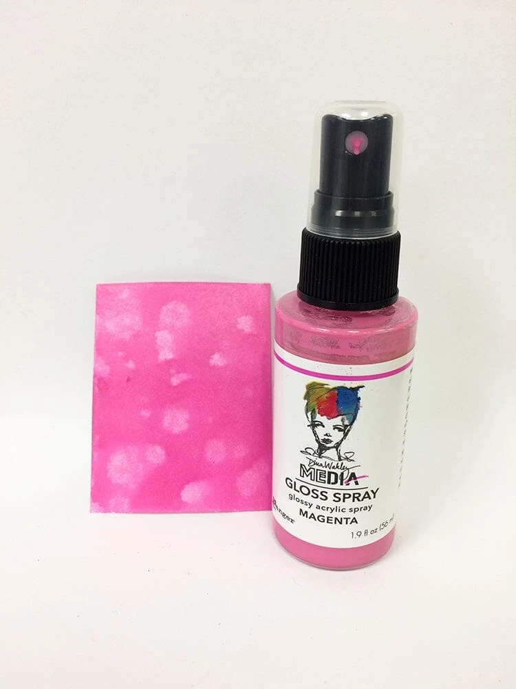 Dina Wakley Media Gloss Spray Magenta, 2oz 4 Dina Wakley Media Gloss Spray Magenta, 2oz - Image 2