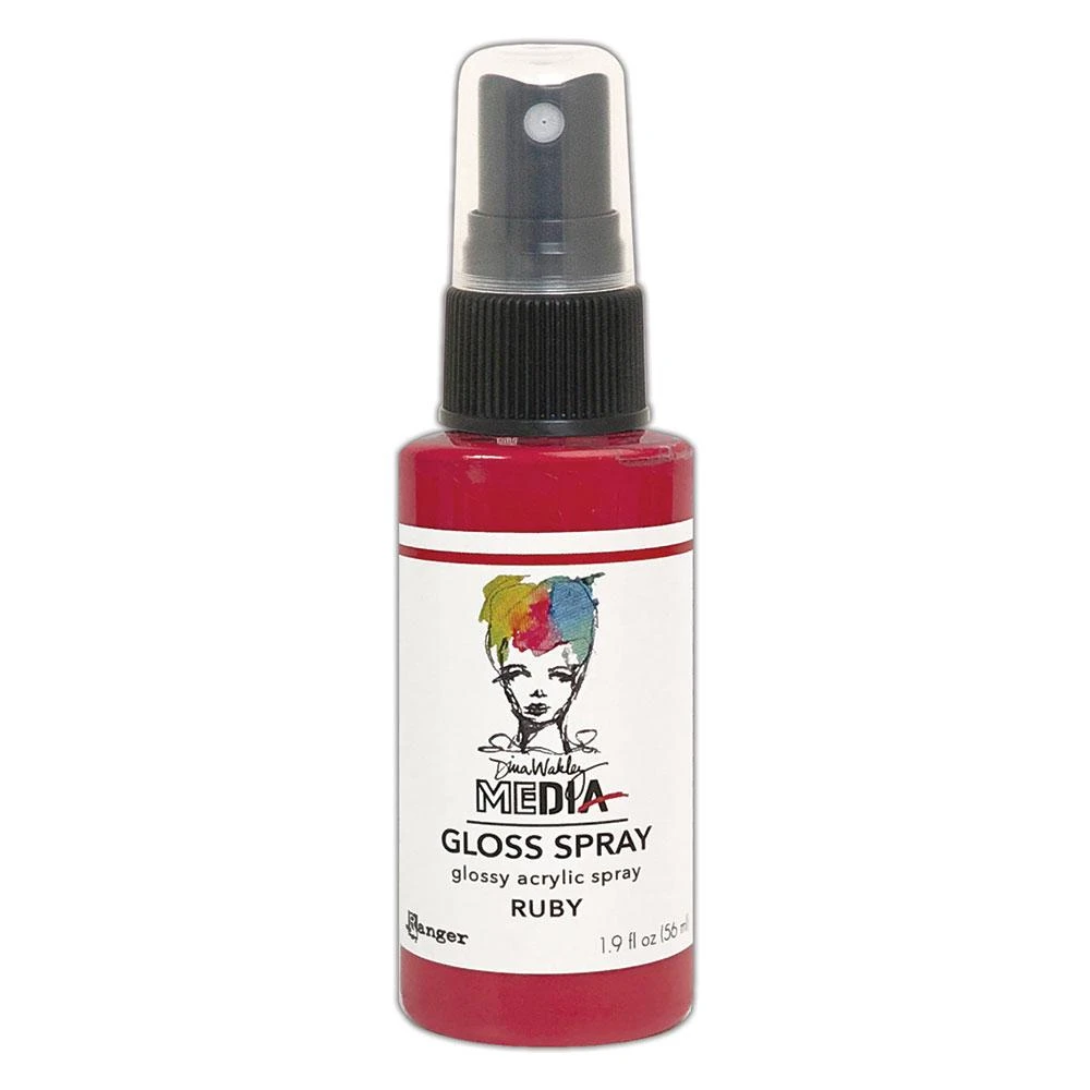 Dina Wakley Media Gloss Spray Ruby, 2oz 3 Dina Wakley Media Gloss Spray Ruby, 2oz