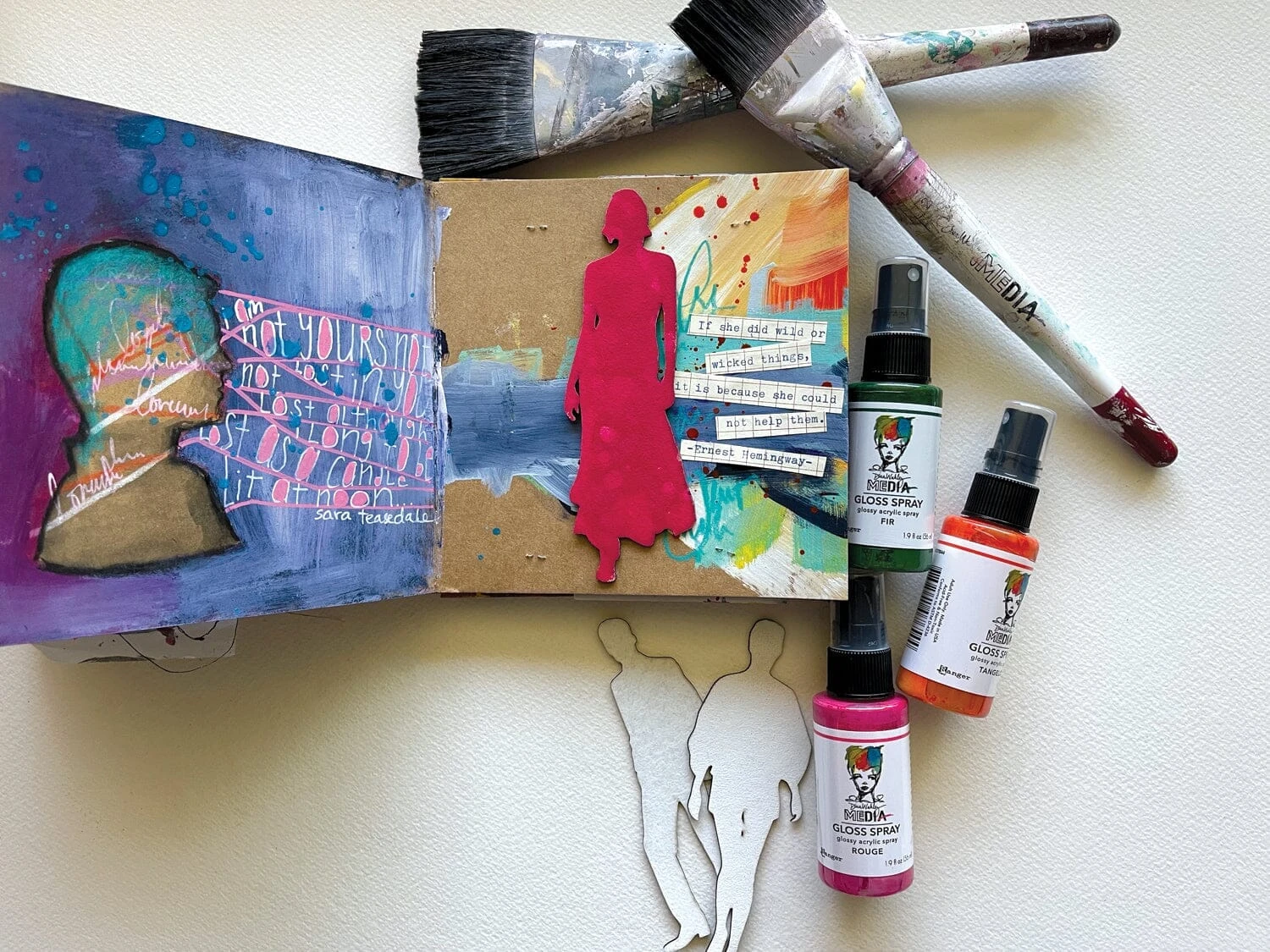 Dina Wakley Media Gloss Spray Rouge, 2oz 4 Dina Wakley Media Gloss Spray Rouge, 2oz - Image 2