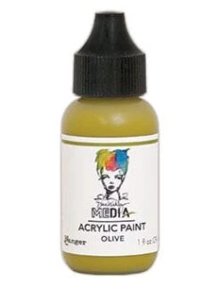 Dina Wakley Acrylic Paint Olive, 1oz