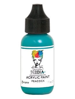 Dina Wakley Media Acrylic Paint Peacock, 1oz 3 Dina Wakley Media Acrylic Paint Peacock, 1oz