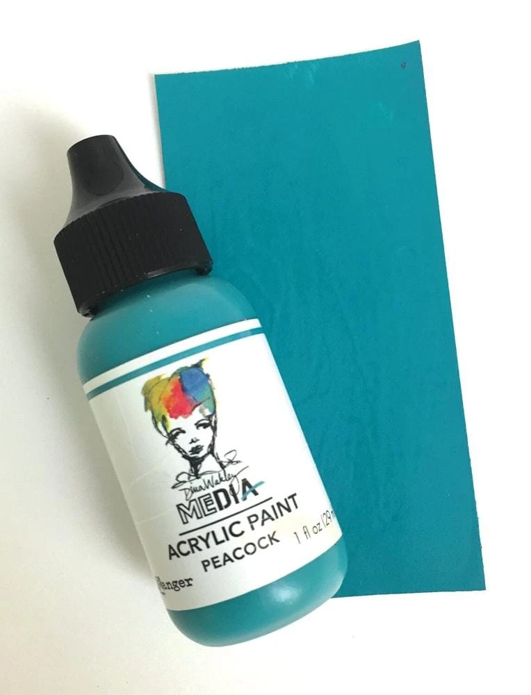 Dina Wakley Media Acrylic Paint Peacock, 1oz 4 Dina Wakley Media Acrylic Paint Peacock, 1oz - Image 2