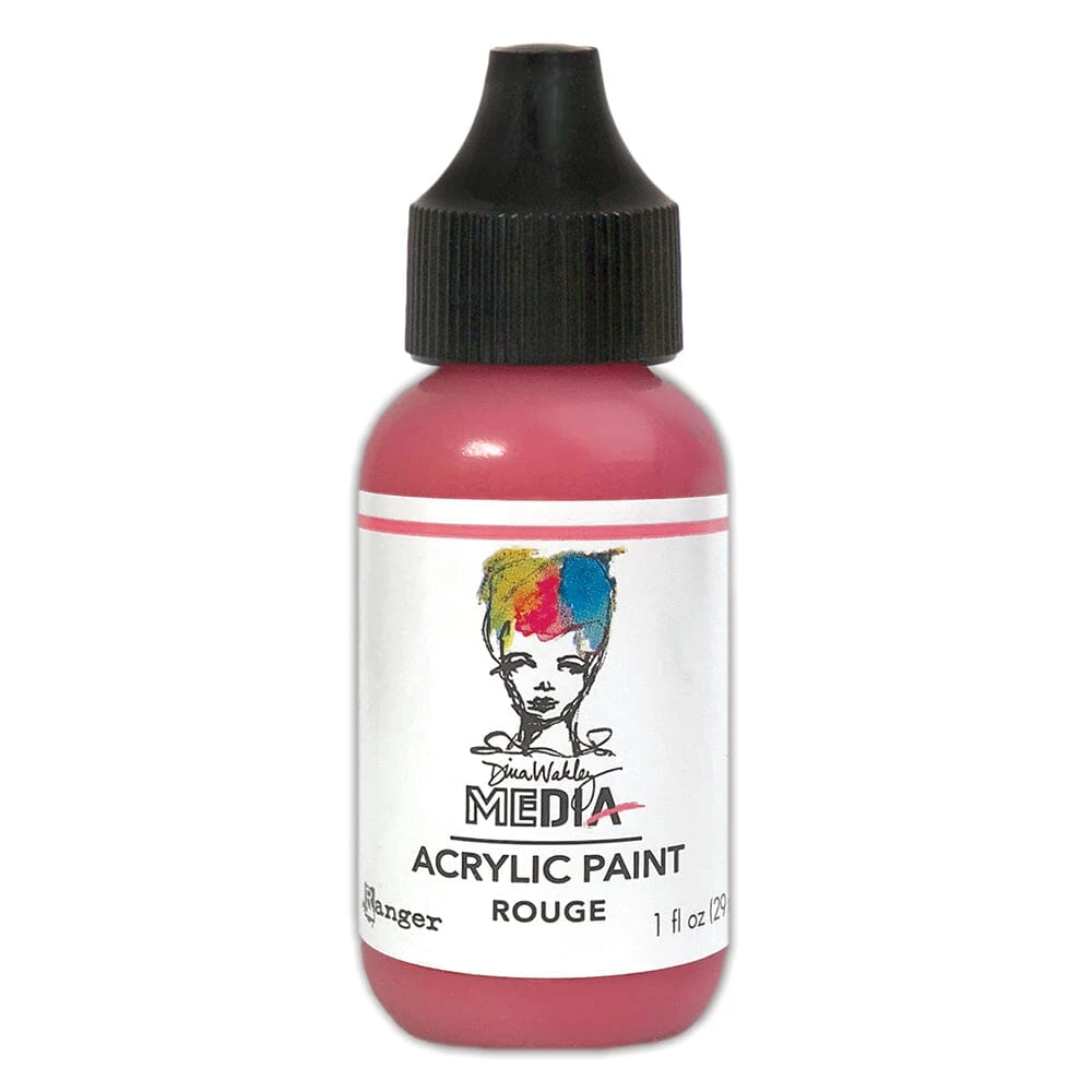 Dina Wakley MEdia Acrylic Paint Rouge, 1oz 3 Dina Wakley MEdia Acrylic Paint Rouge, 1oz