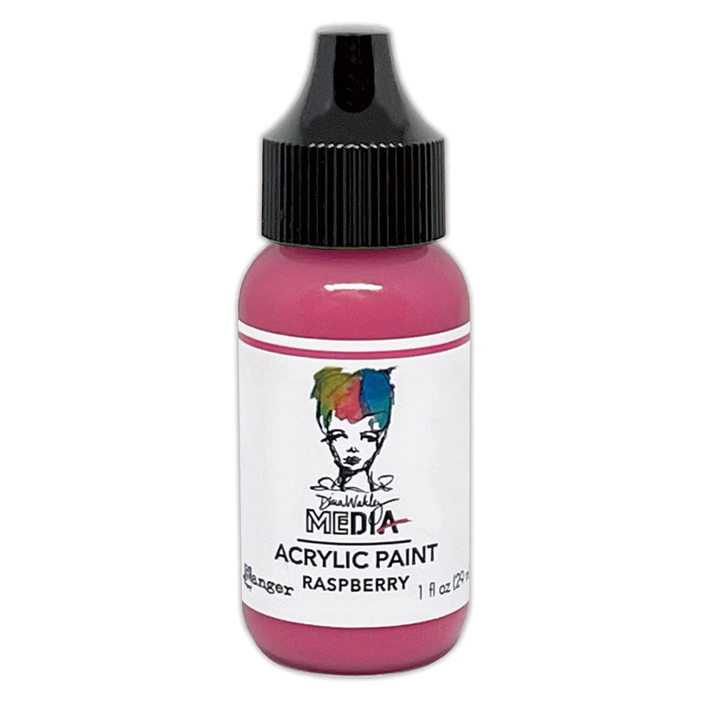 Dina Wakley MEdia Acrylic Paint Raspberry, 1oz 3 Dina Wakley MEdia Acrylic Paint Raspberry, 1oz