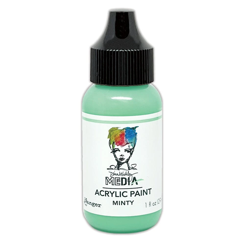 Dina Wakley MEdia Acrylic Paint Minty 1oz 3 Dina Wakley MEdia Acrylic Paint Minty 1oz