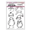 Dina Wakley Media Stamp Scribbly Holiday Birdie 2