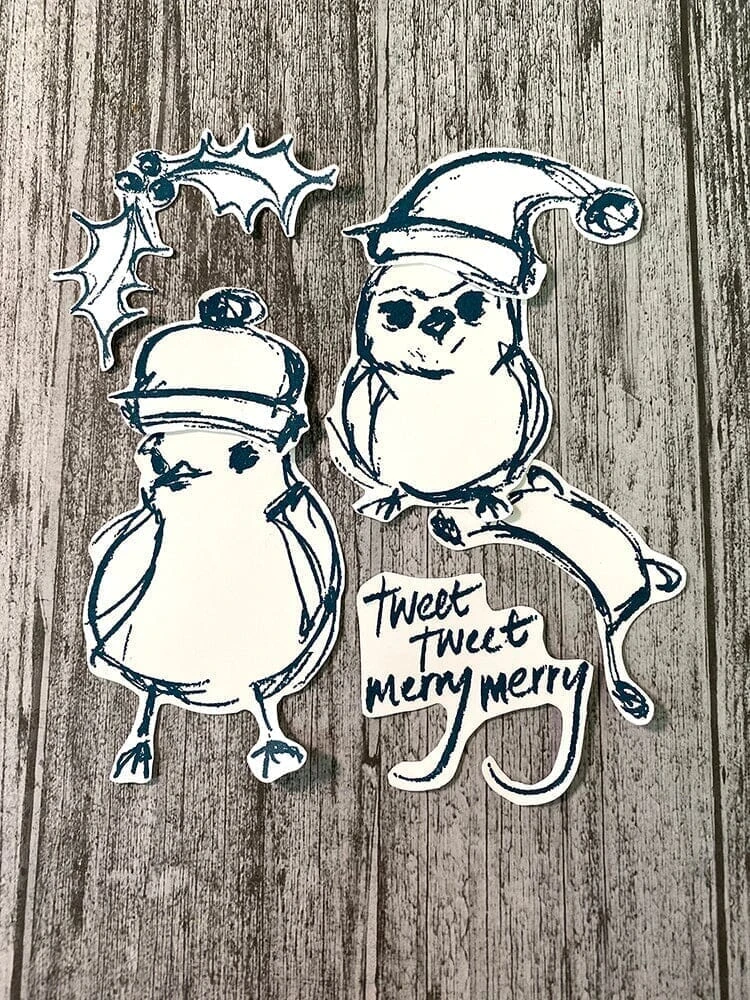 Dina Wakley Media Stamp Scribbly Holiday Birdie 2 4 Dina Wakley Media Stamp Scribbly Holiday Birdie 2 - Image 2