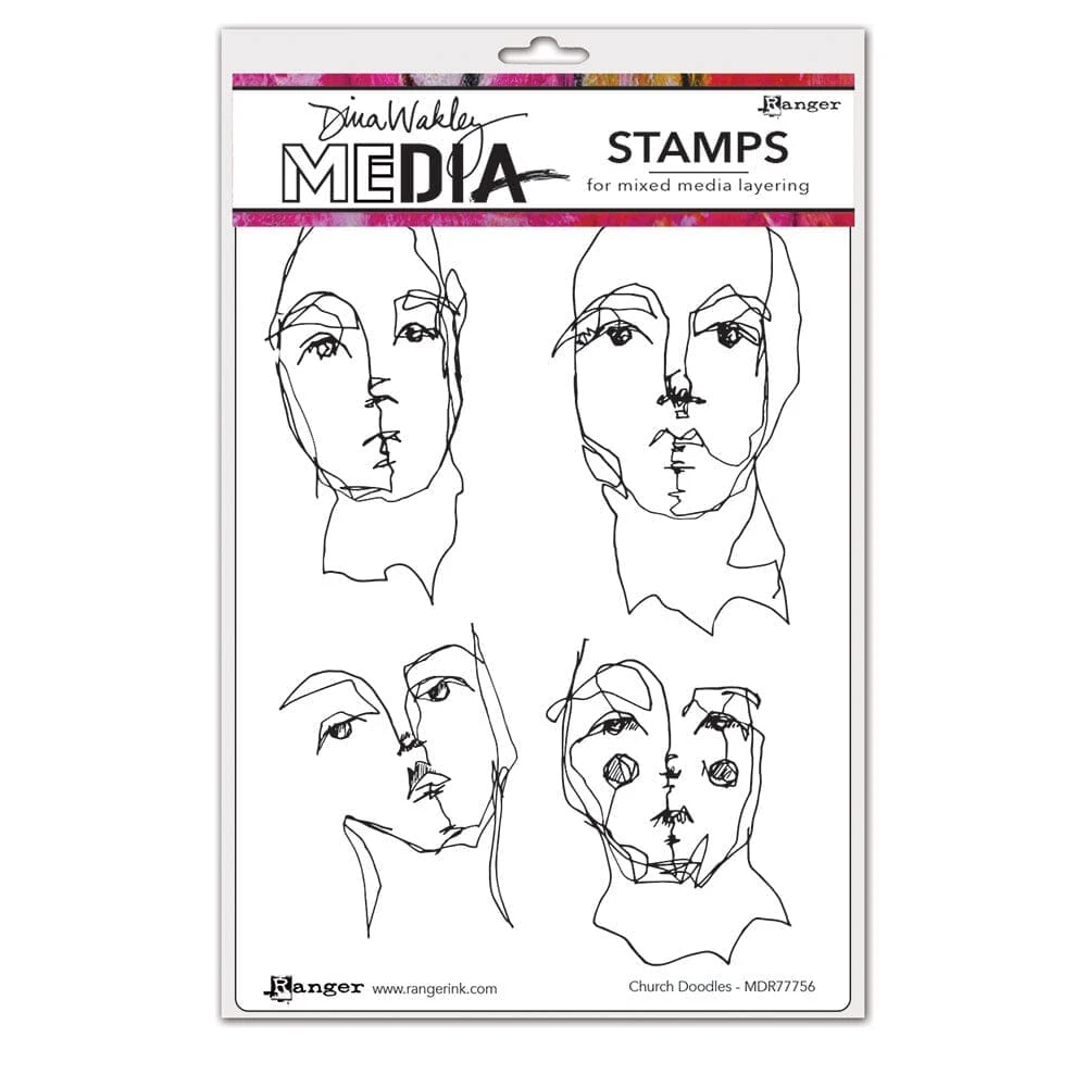 Dina Wakley Media Stamp Church Doodles 3 Dina Wakley Media Stamp Church Doodles