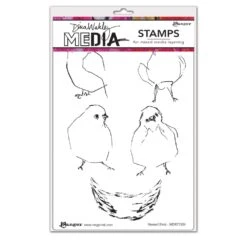 Dina Wakley MEdia Stamp Nested Birds