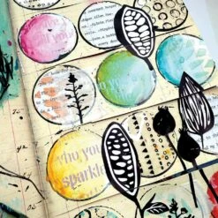 Dina Wakley Media Stamp Bundle -RANGER ART SUPPLIES MDR87755 StampRedRubber BoldBotanicals 02