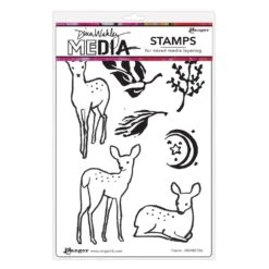 Dina Wakley MEdia Stamp - Fawns