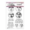 Dina Wakley MEdia Stamp - Vintage Moon Faces