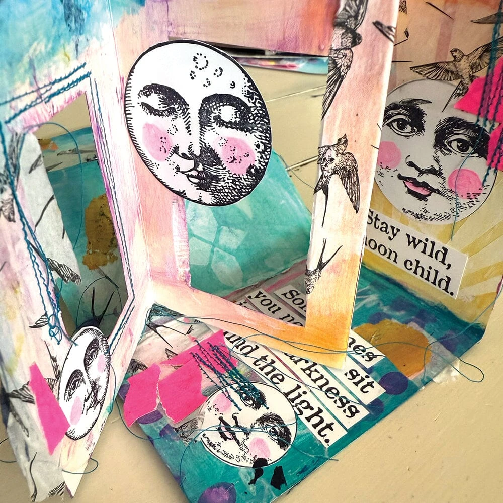 Dina Wakley MEdia Stamp - Vintage Moon Faces 4 Dina Wakley MEdia Stamp - Vintage Moon Faces - Image 2