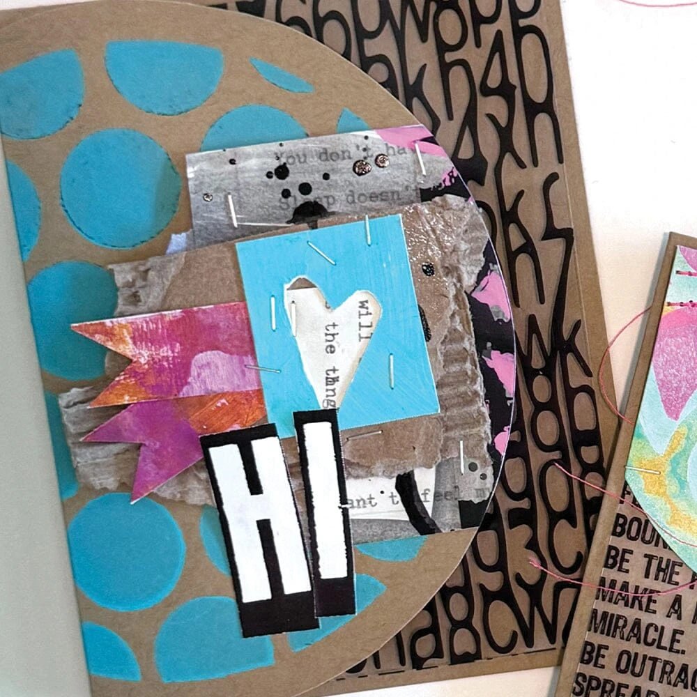 Dina Wakley Media Stencil Coaster Bundle 4 Dina Wakley Media Stencil Coaster Bundle - Image 2