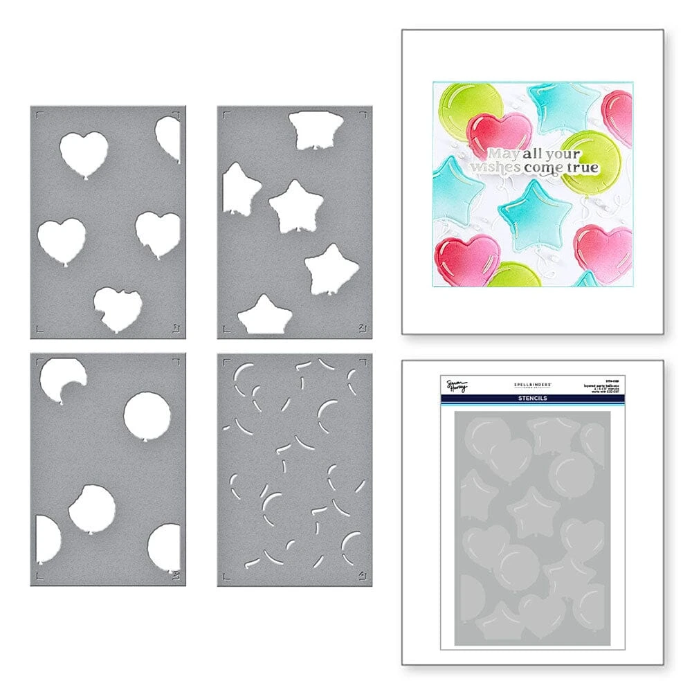 Simon Hurley Spellbinders Party Balloons 3D Embossing Folder And Stencil Bundle 4 Simon Hurley Spellbinders Party Balloons 3D Embossing Folder And Stencil Bundle - Image 2