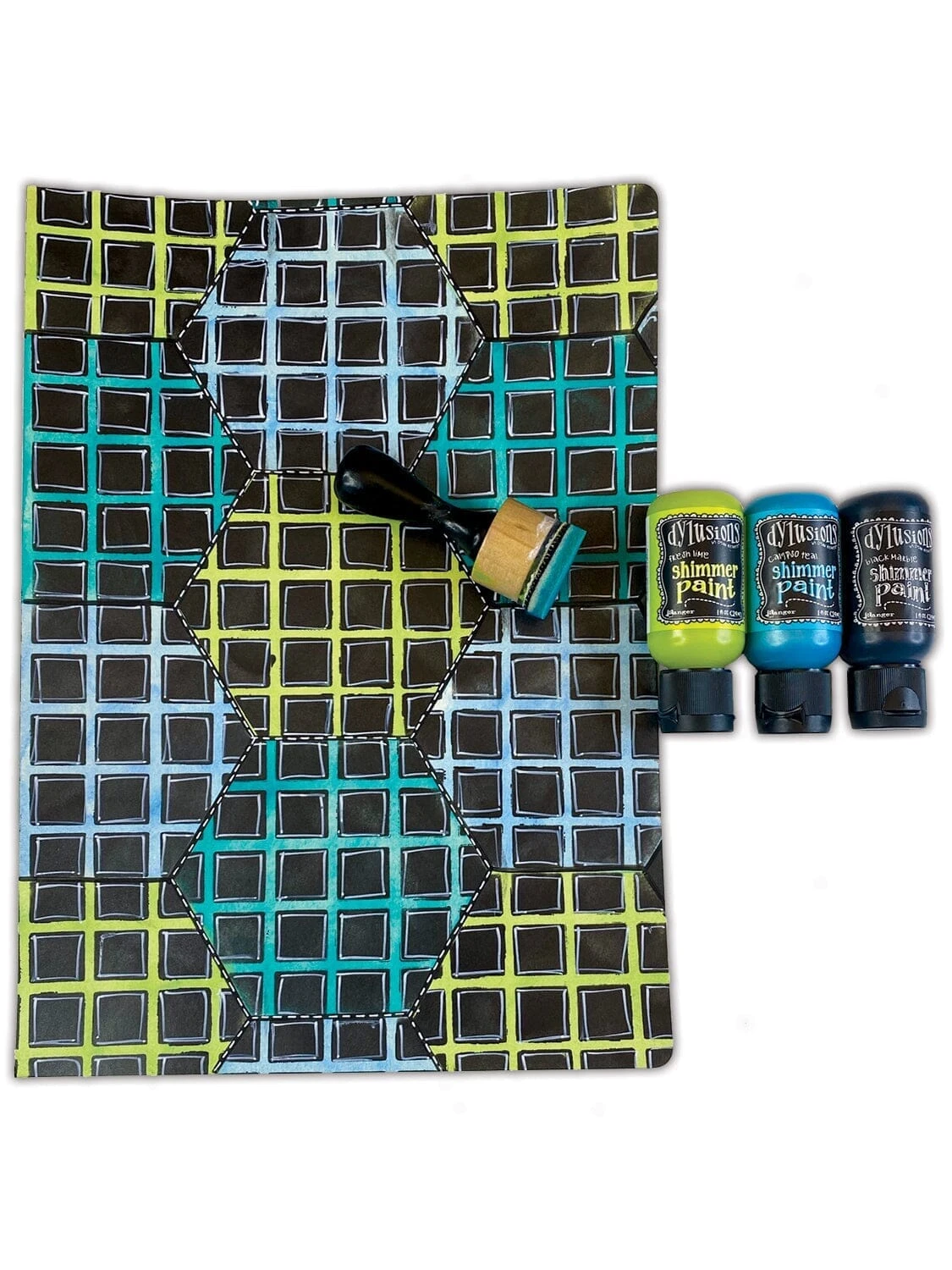 Dylusions Shimmer Paint Fresh Lime, 1oz 4 Dylusions Shimmer Paint Fresh Lime, 1oz - Image 2