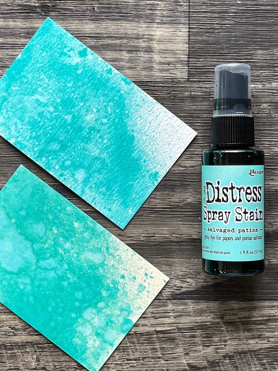 Tim Holtz Distress® Spray Stain Salvaged Patina, 2oz 4 Tim Holtz Distress® Spray Stain Salvaged Patina, 2oz - Image 2