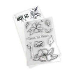 Wendy Vecchi MAKE ART Photopolymer Stamp Set Floral Doodles -RANGER ART SUPPLIES WVB81050 MakeArt ClearStamps FloralDoodles Content